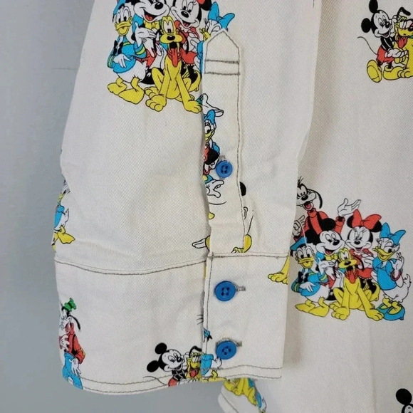 Disney Cream Button Down Shirt with Colorful Characters - Picture 3 of 8